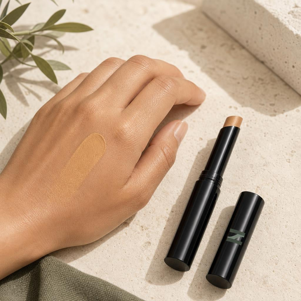 Creme Concealer Stick in Honey swatched on the back of a hand