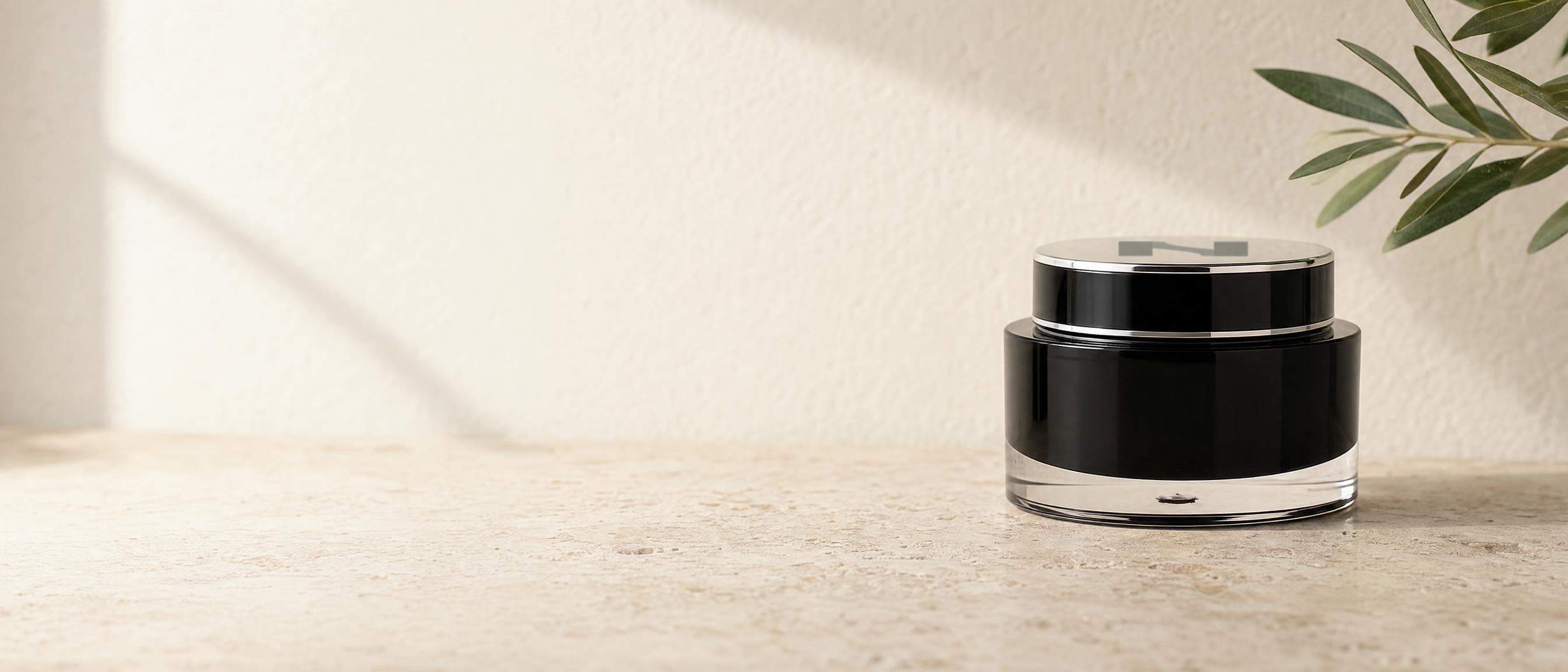 NAIZOR Active Eye Cream on a travertine stone surface